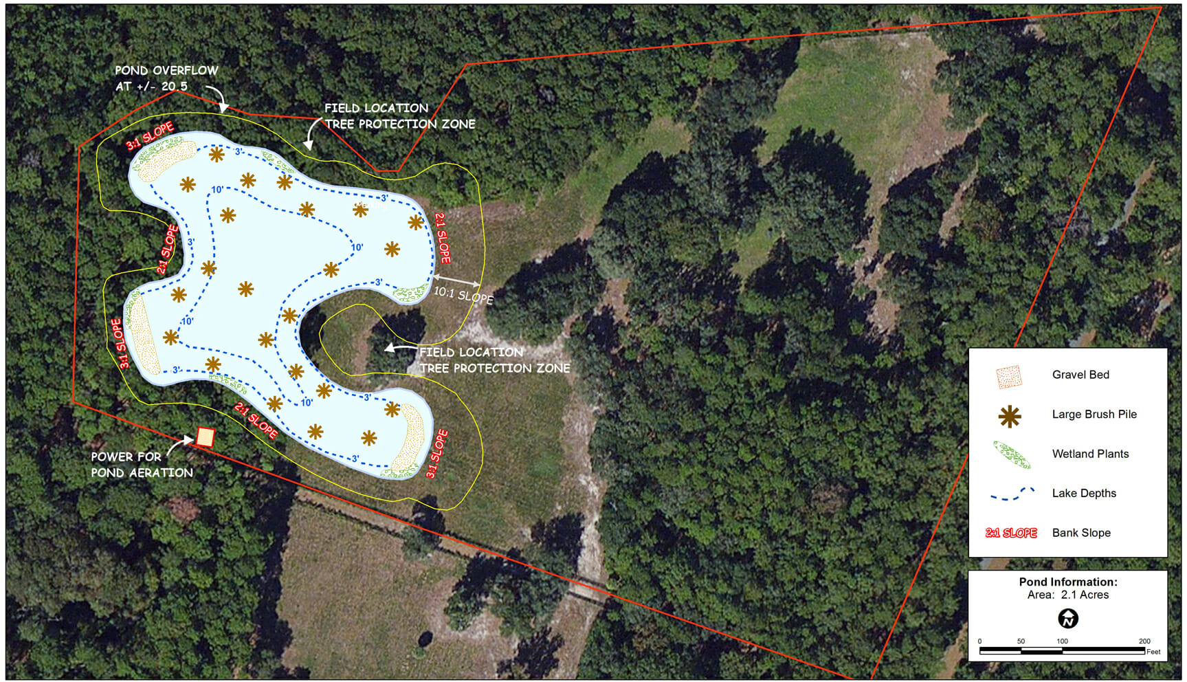 New pond designed by Wade Bales with assistance from The Mapping Network