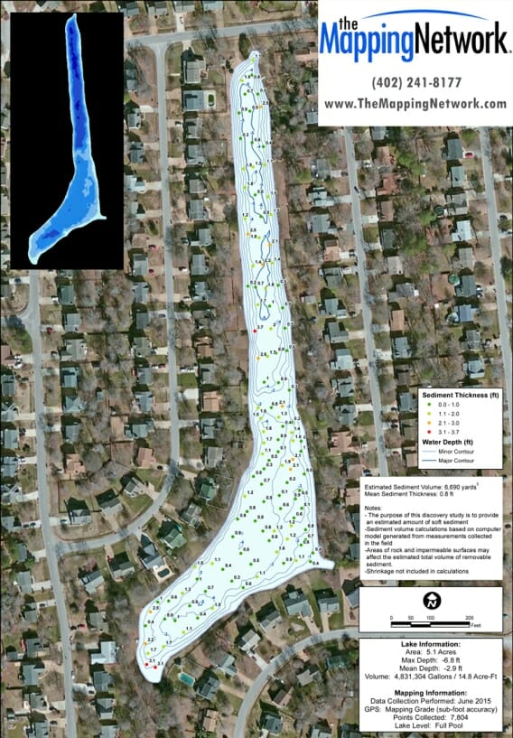 Sediment measurements and water dept contours
