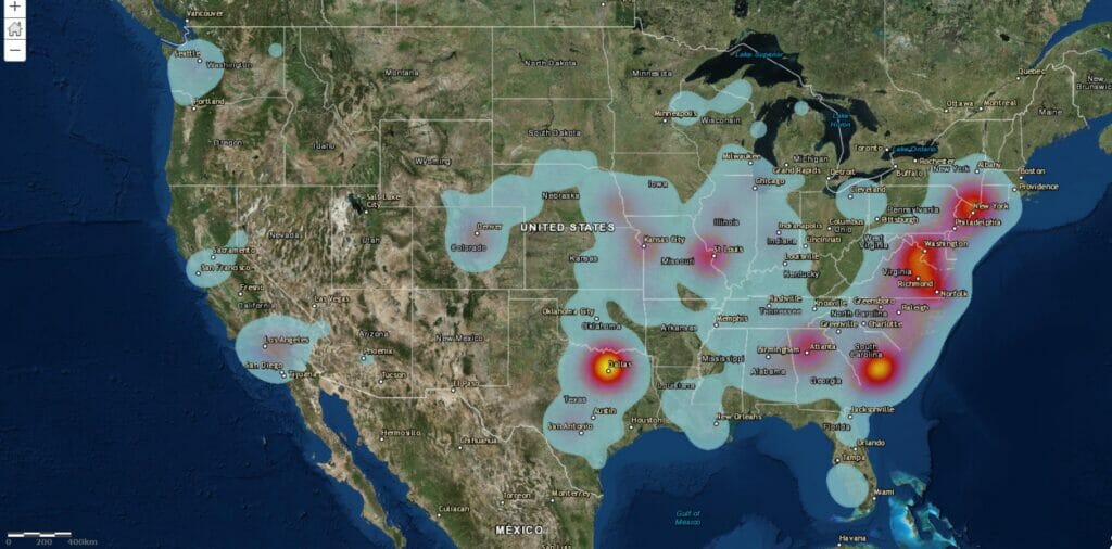 The Mapping Network hydrography/bathymetry dredging project locations - Heat Map